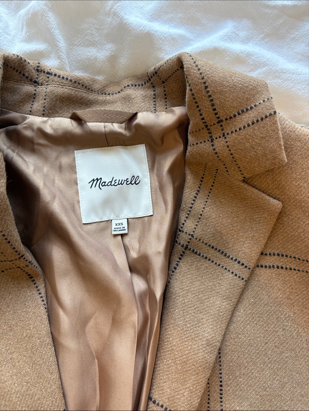 Madewell Camel Plaid Blazer Jacket - Picture 5 of 5